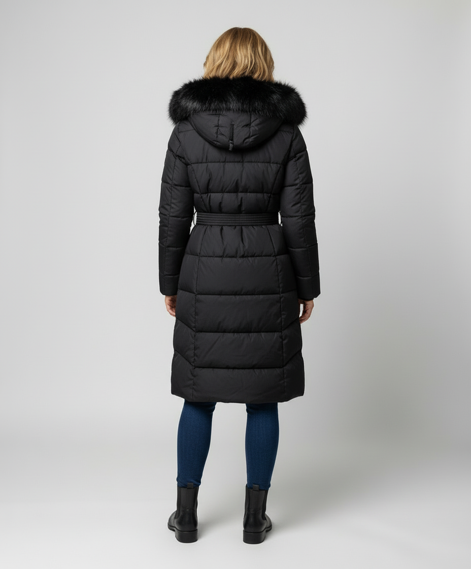 Damen Winterjacke Kapuze Wollmix