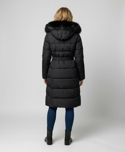 Damen Winterjacke Kapuze Wollmix