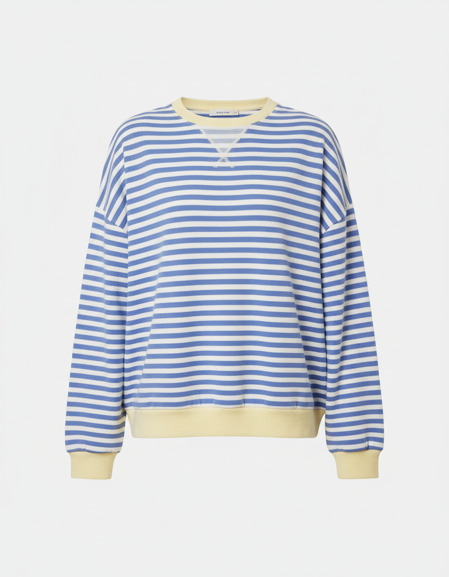 Damen Oversized Pullover Streifen Merino