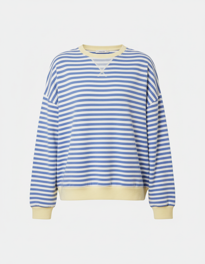 Damen Oversized Pullover Streifen Merino