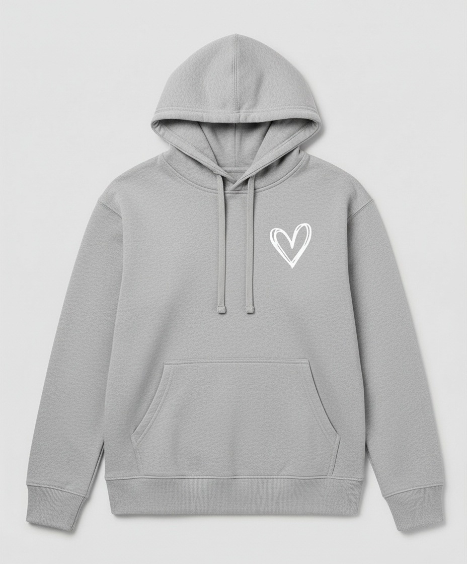 Damen Kapuzenpullover Herzdruck Norvielle