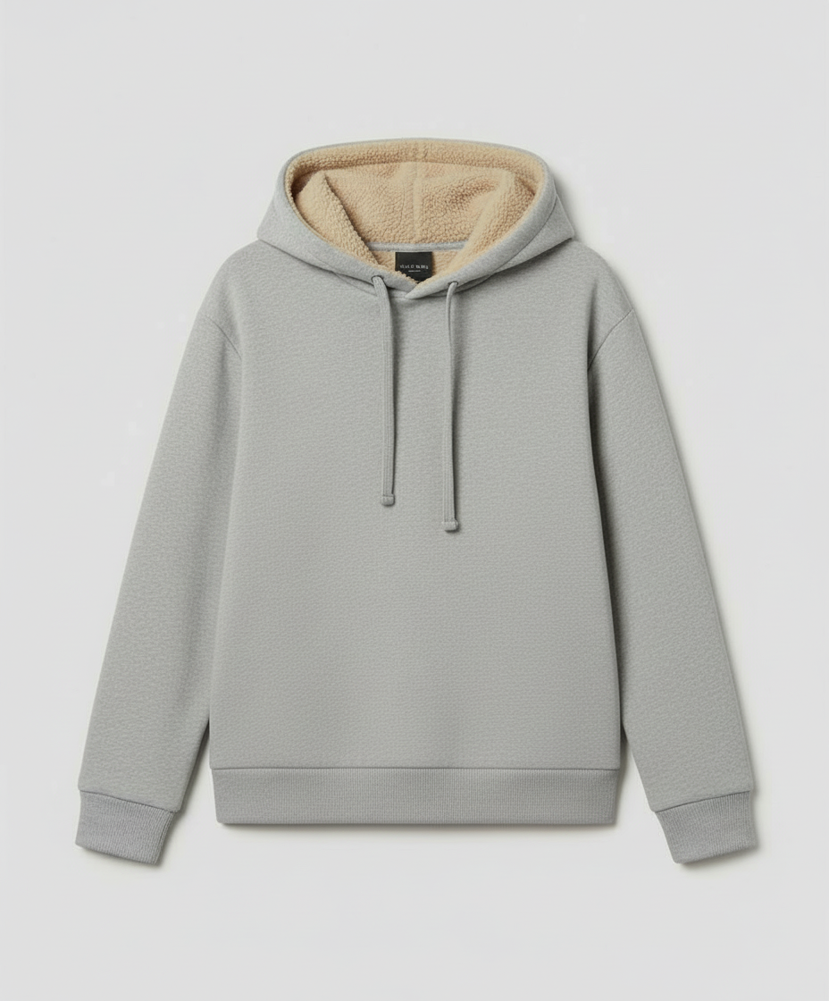 Damen Fleece-Hoodie Warm Kuschelig Grau
