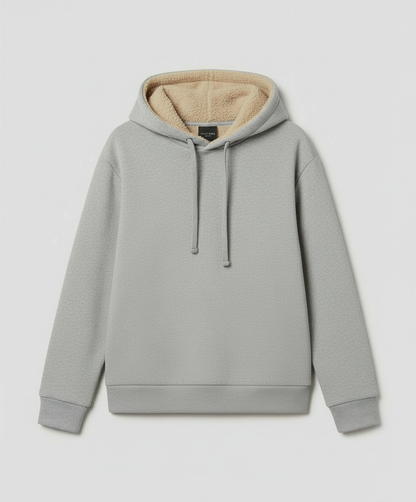 Damen Fleece-Hoodie Warm Kuschelig Grau