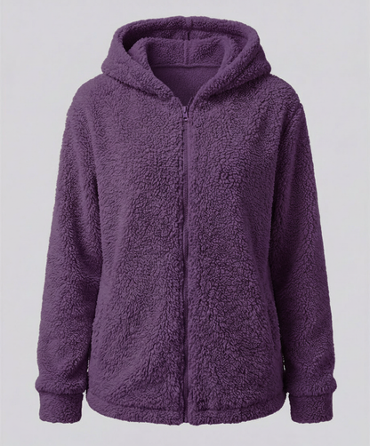 Damen Fleecejacke Teddyoptik