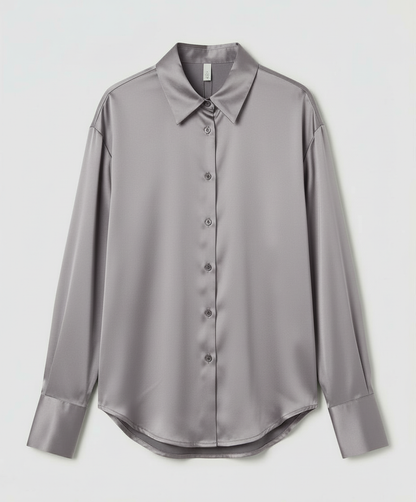 Damen Seidenbluse Elegantes Design Vintage Optik