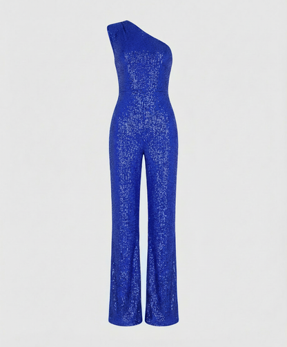 Damen Pailletten Jumpsuit Glitzer Effekt