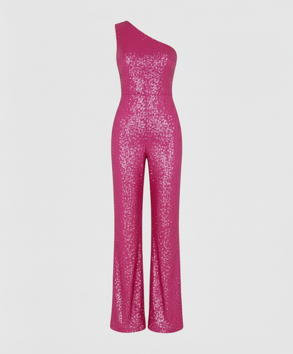Damen Pailletten Jumpsuit Glitzer Effekt