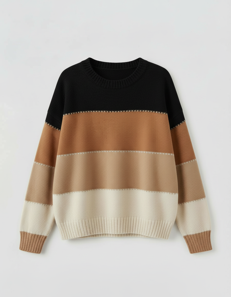 Damen Streifenpullover Bequem Locker