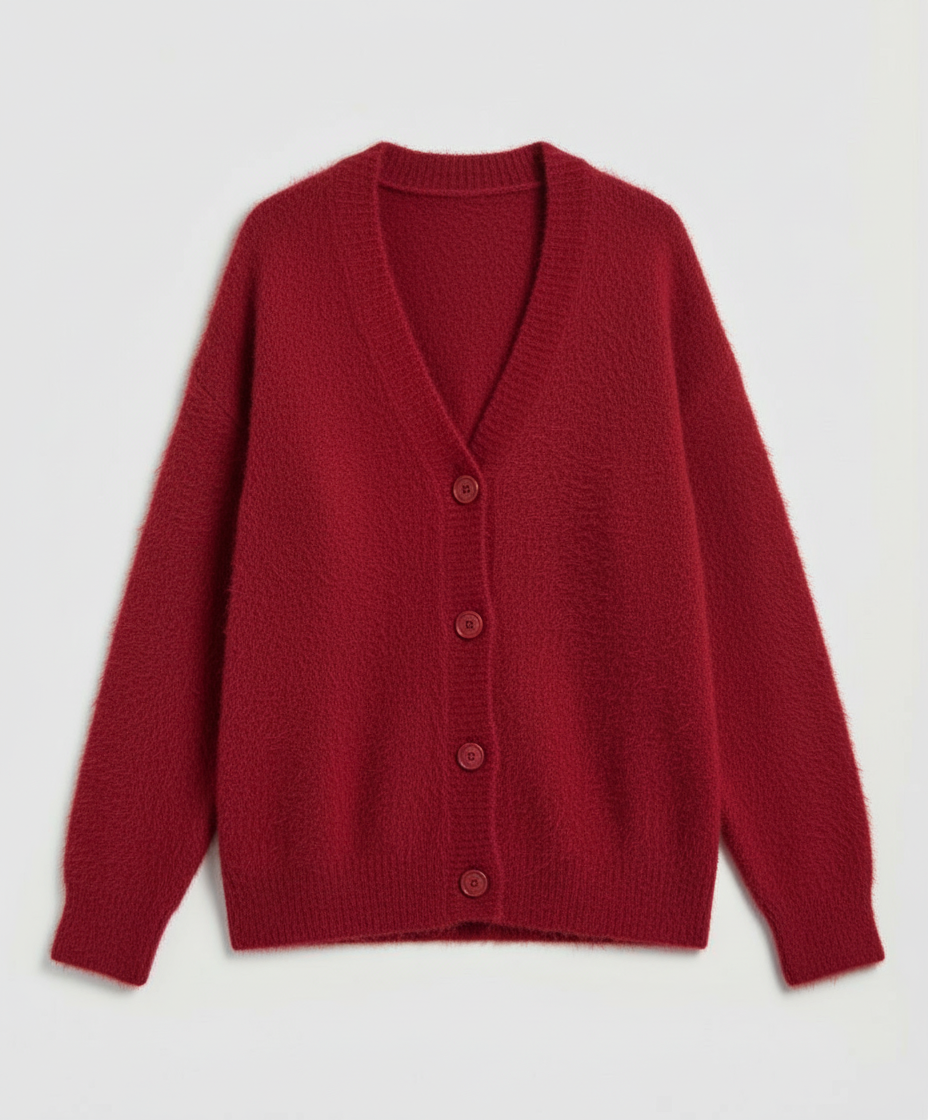 Damen Mohair Strickjacke Kuschelig