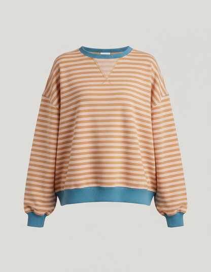 Damen Oversized Pullover Streifen Norvielle