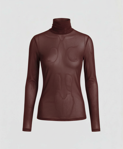 Damen Transparente Turtleneck Bluse