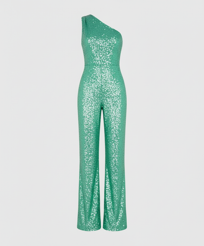 Damen Pailletten Jumpsuit Glitzer Effekt