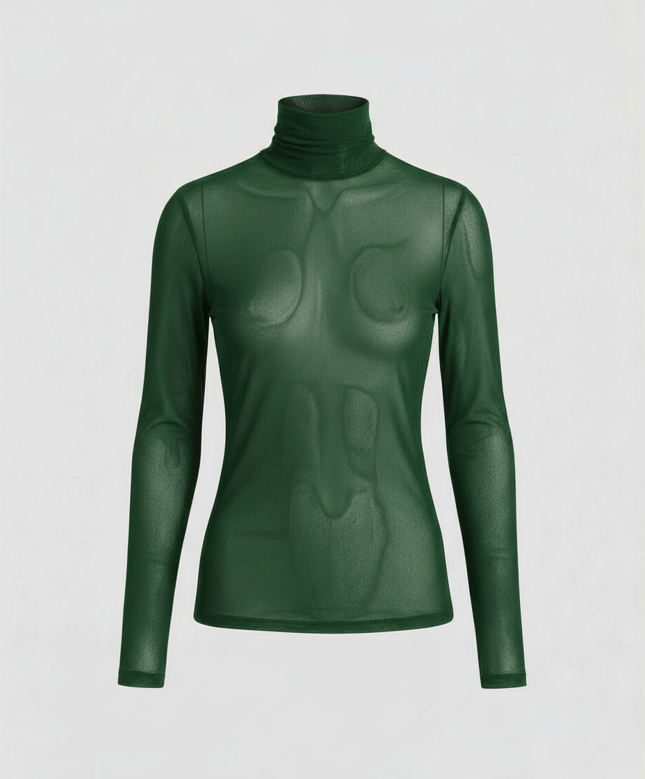 Damen Transparente Turtleneck Bluse