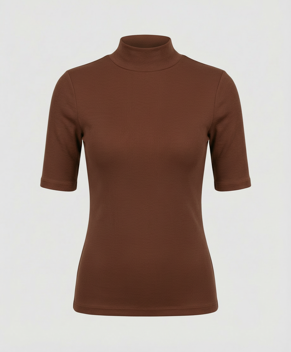 Damen Rollkragenpullover Feinstrick Nahtlos Beige