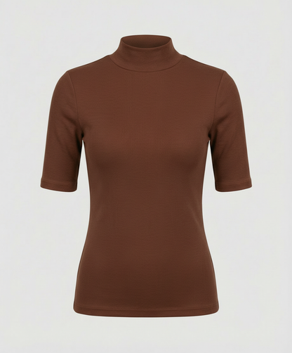 Damen Rollkragenpullover Feinstrick Nahtlos Beige