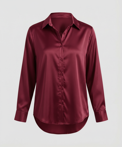 Herren Langarmhemd Elegantes Baumwolle Weiß