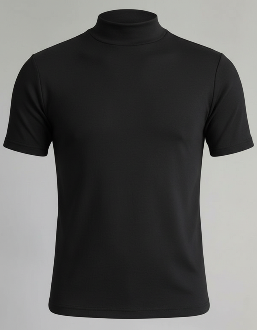 Herren Slim Fit Rollkragen Hemd