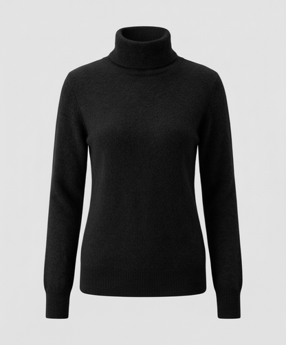 Weiche Damen-Cashmere-Pullover Rollkragen Beige