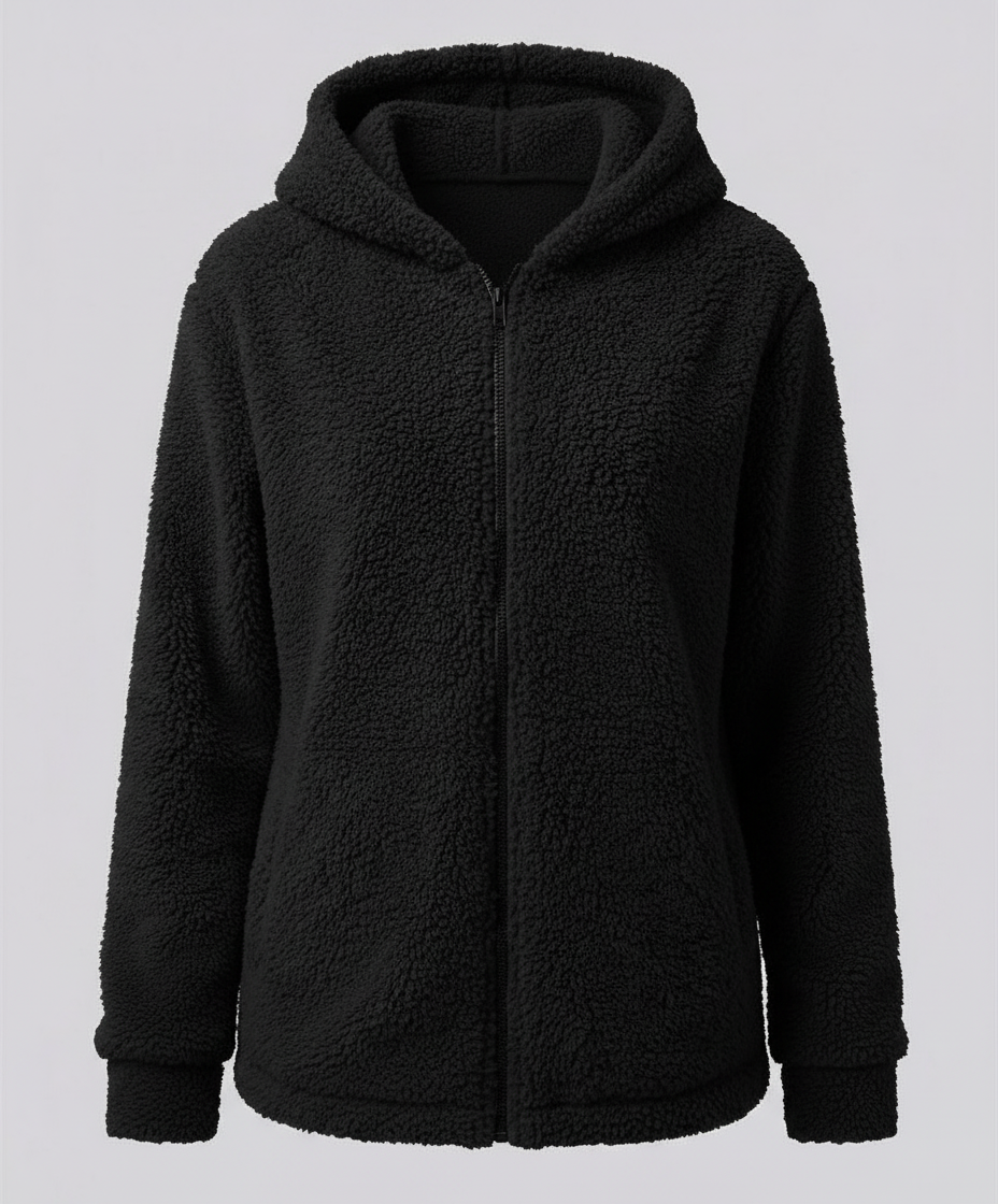 Damen Fleecejacke Teddyoptik
