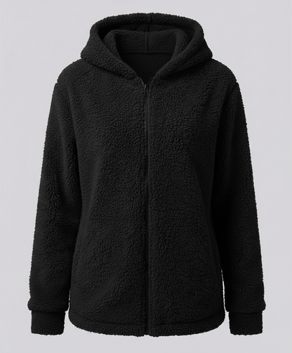 Damen Fleecejacke Teddyoptik
