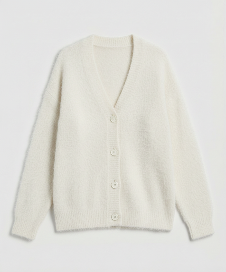 Damen Mohair Strickjacke Kuschelig