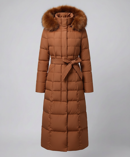Damen Wintermantel Lang Leder