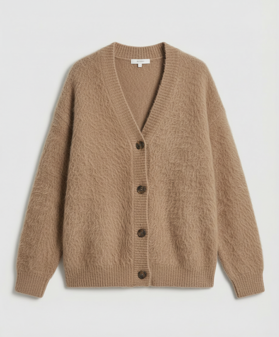 Damen Mohair Strickjacke Kuschelig