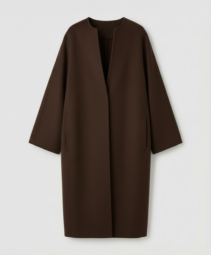 Damen Wollmantel Lang Elegent