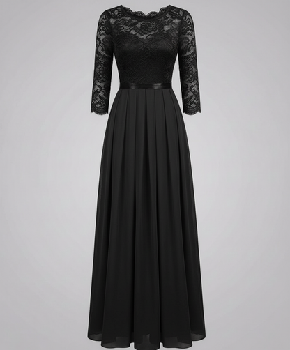 Norvielle Damen Brautjungfernkleid Spitze Elegant Weiß