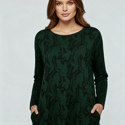 Damen Winterkleid Elegant Druck Komfort