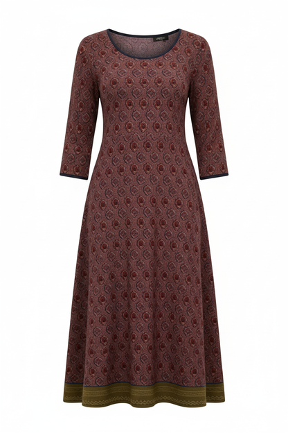Norvielle Damen Midi Kleid Boho Chic