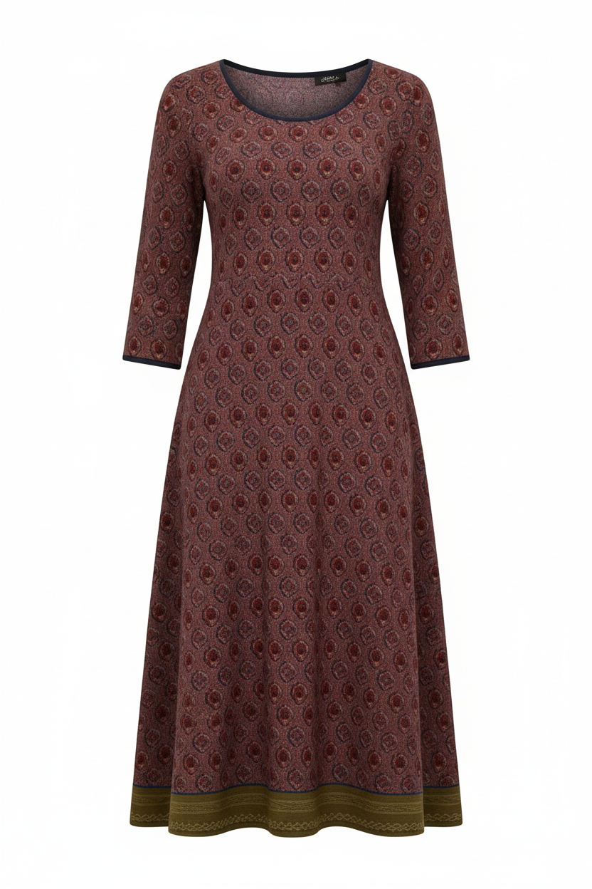Norvielle Damen Midikleid Boho Stil