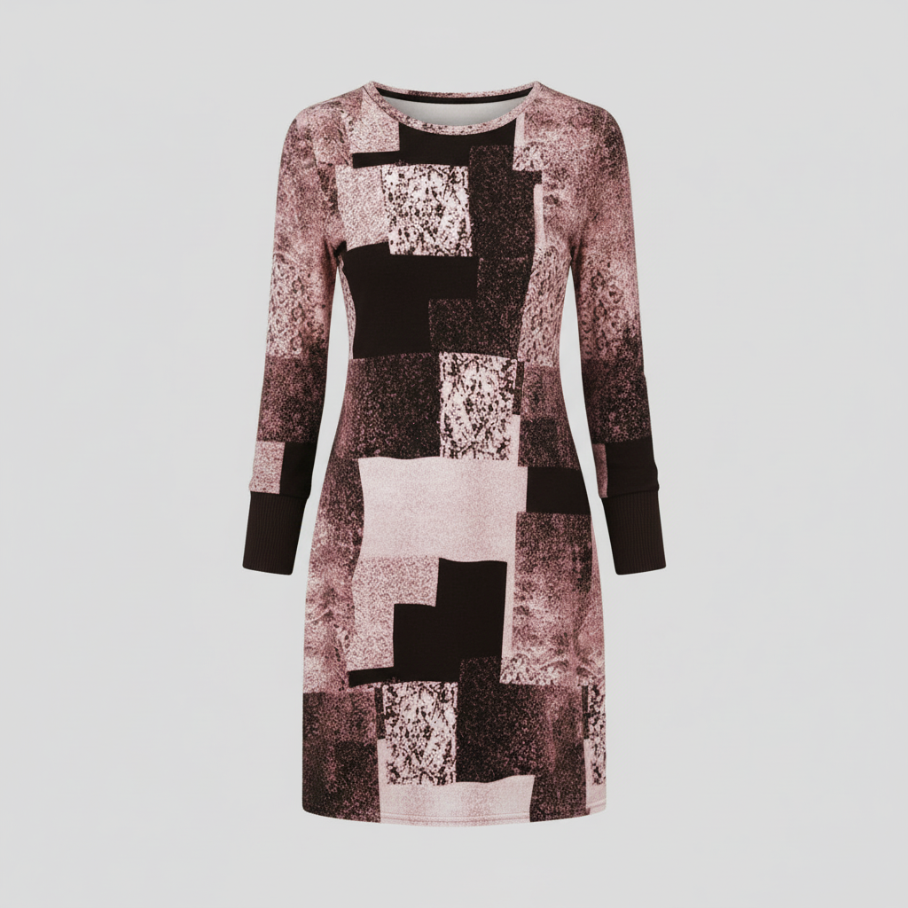 Damen Strickkleid Geometrisches Muster