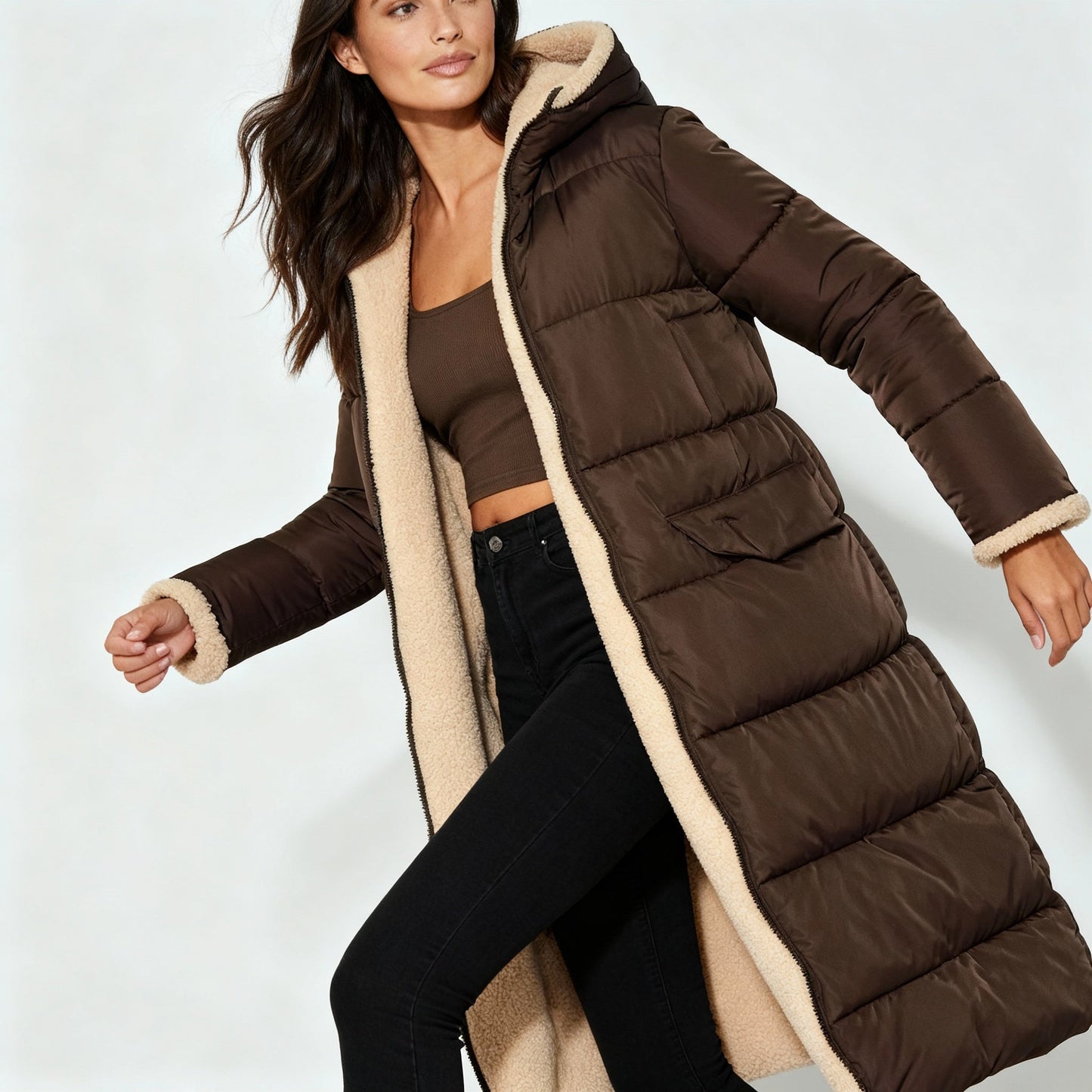 Umkehrbare Damen Winterjacke Komfort