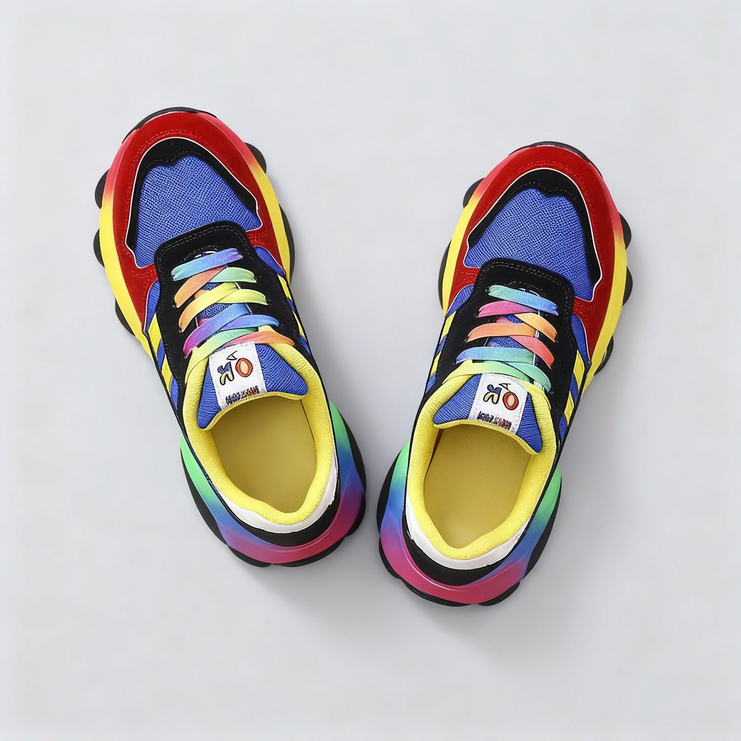 Damen Sneaker Sportlich Bunt Plateau