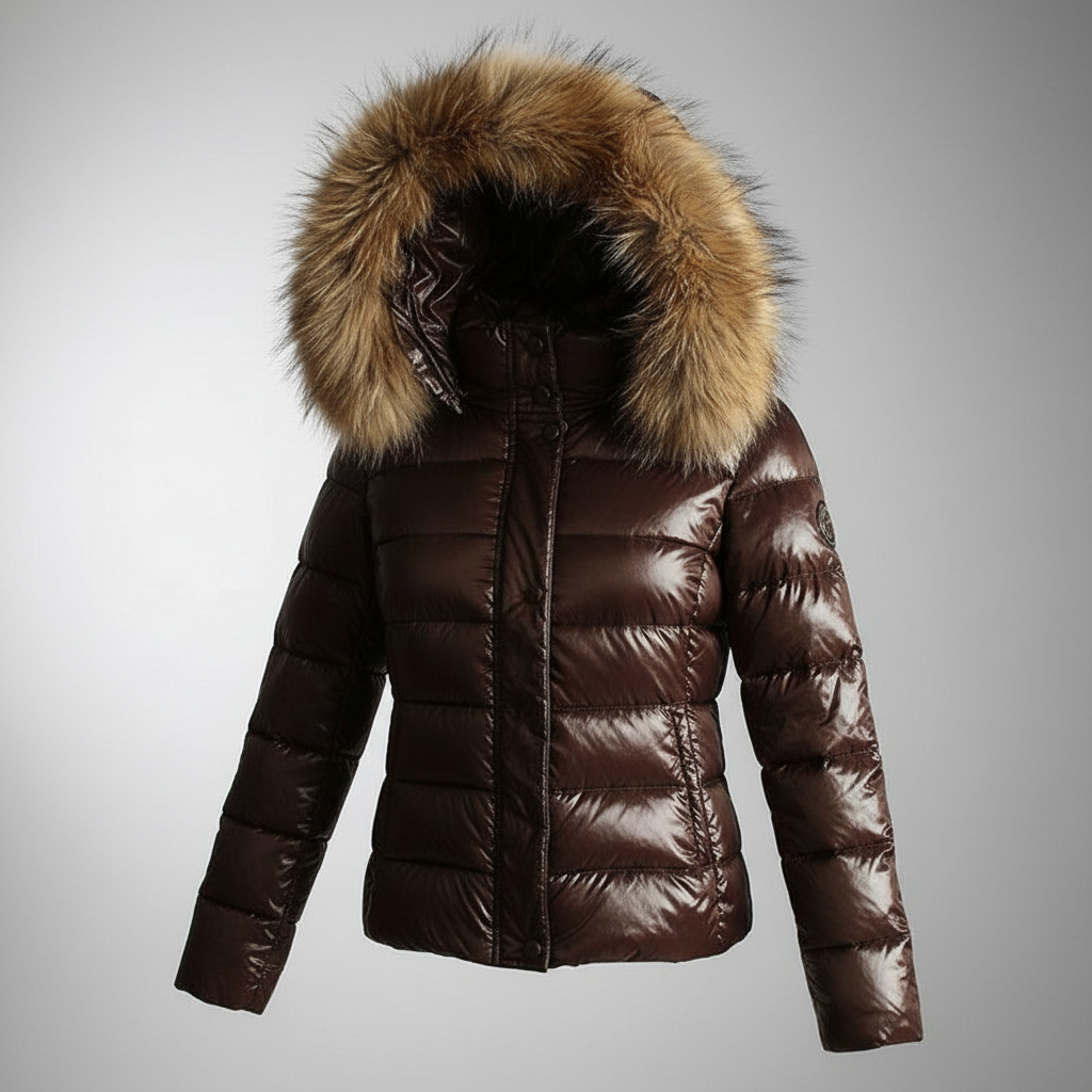Damen Steppjacke mit Kunstfellkragen