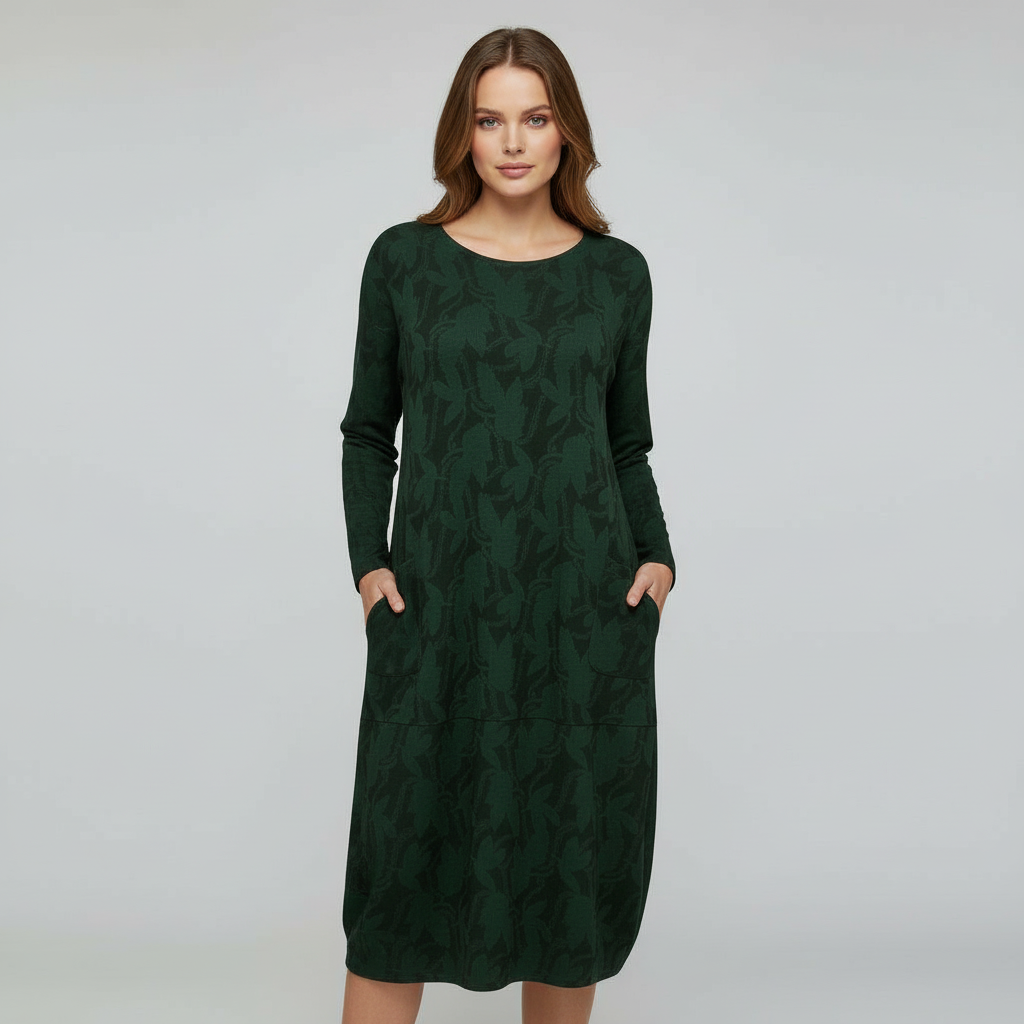 Damen Winterkleid Elegant Druck Komfort - Norvielle