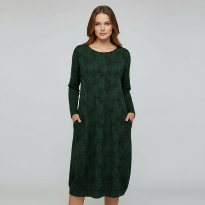 Damen Winterkleid Elegant Druck Komfort - Norvielle