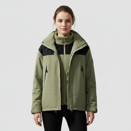 Damen 3-in-1 Fleece Winterjacke Komfort - Norvielle