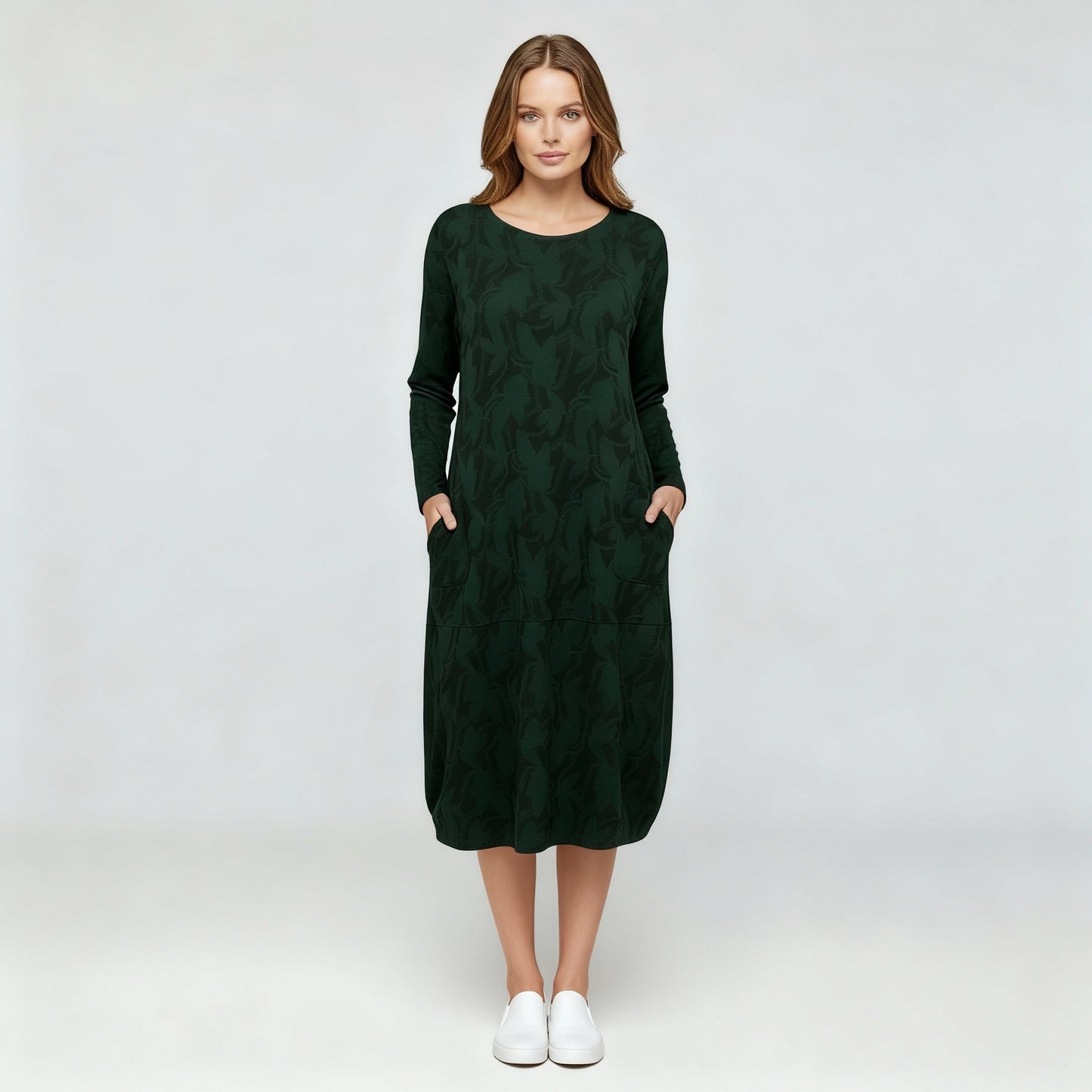 Damen Winterkleid Elegant Druck Komfort