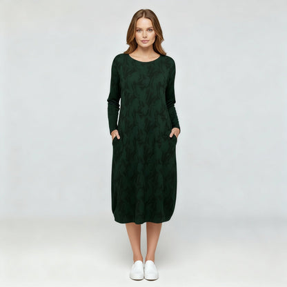 Damen Winterkleid Elegant Druck Komfort