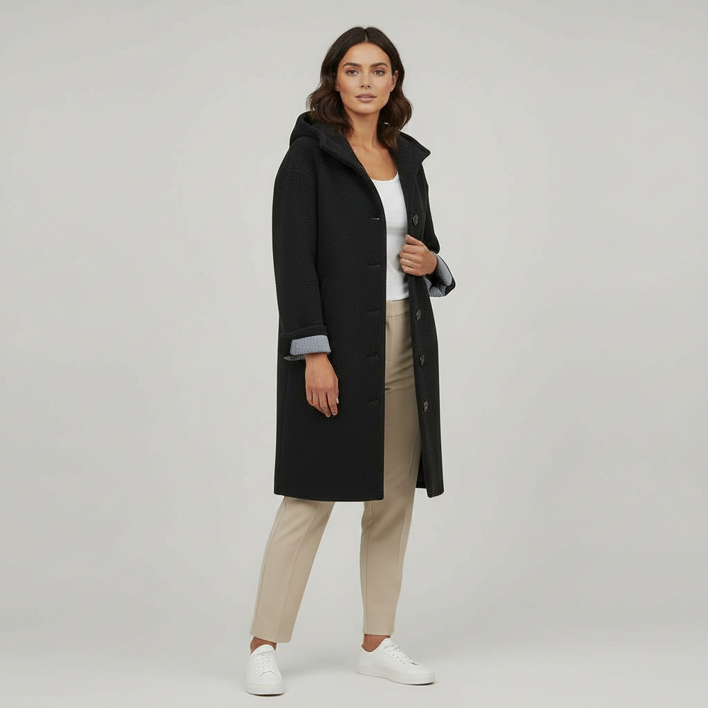 Damen Parka Mantel Lang Kapuze
