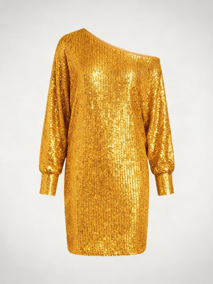Damen Paillettenkleid Kontrast Norvielle