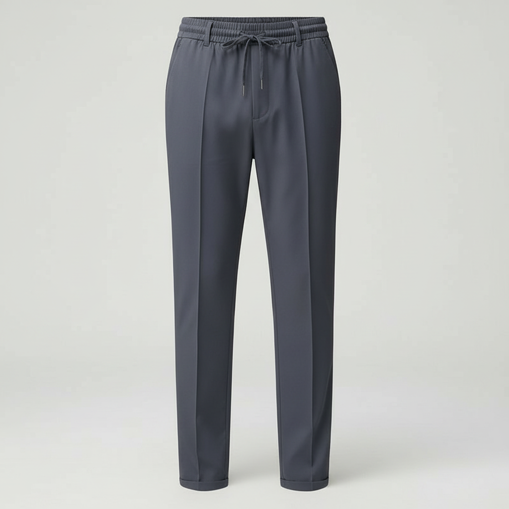 Herrenhose Gerade Passform Elastischer Bund