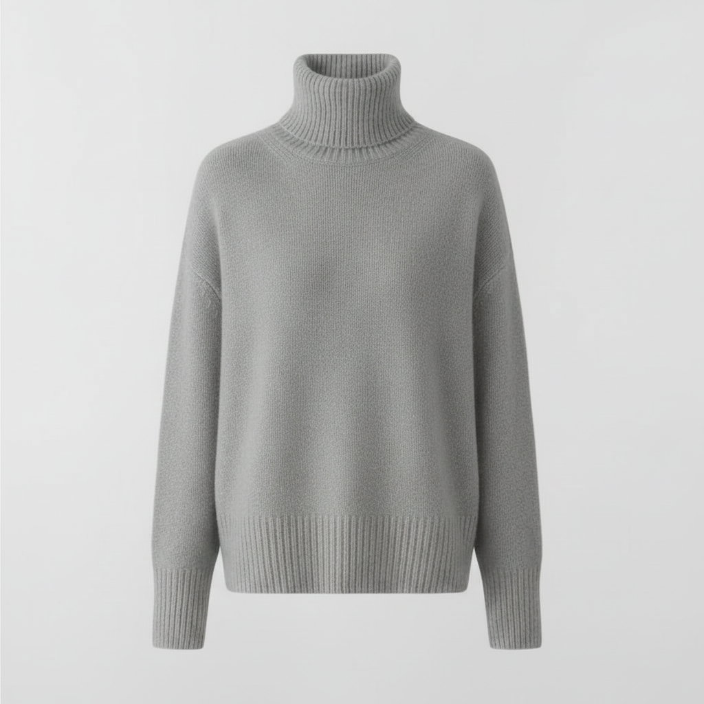 Eleganter Damen Rollkragenpullover Kaschmir Beige