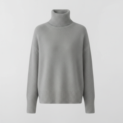 Eleganter Damen Rollkragenpullover Kaschmir Beige