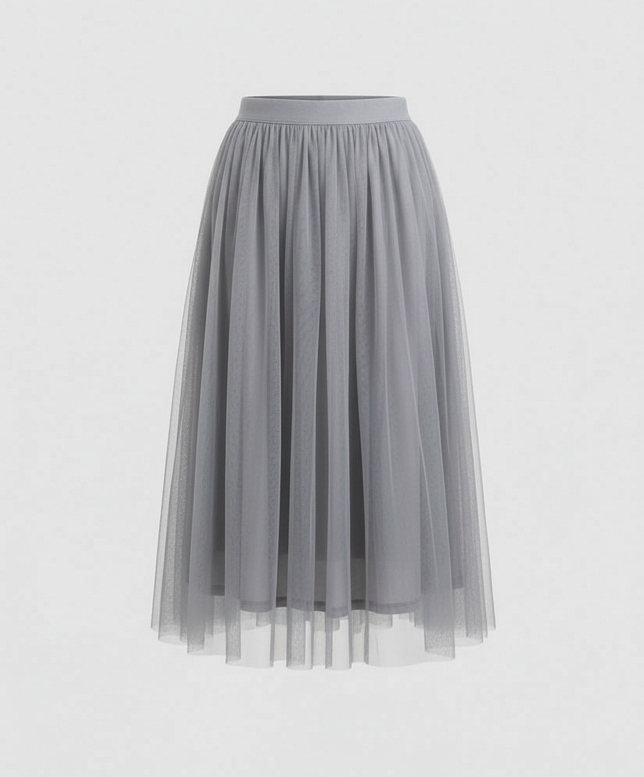 Norvielle Damen Knöchellanger Rock Hohe Taille