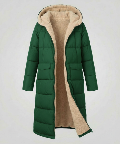 Damen Pufferjacke Lang Wendbar
