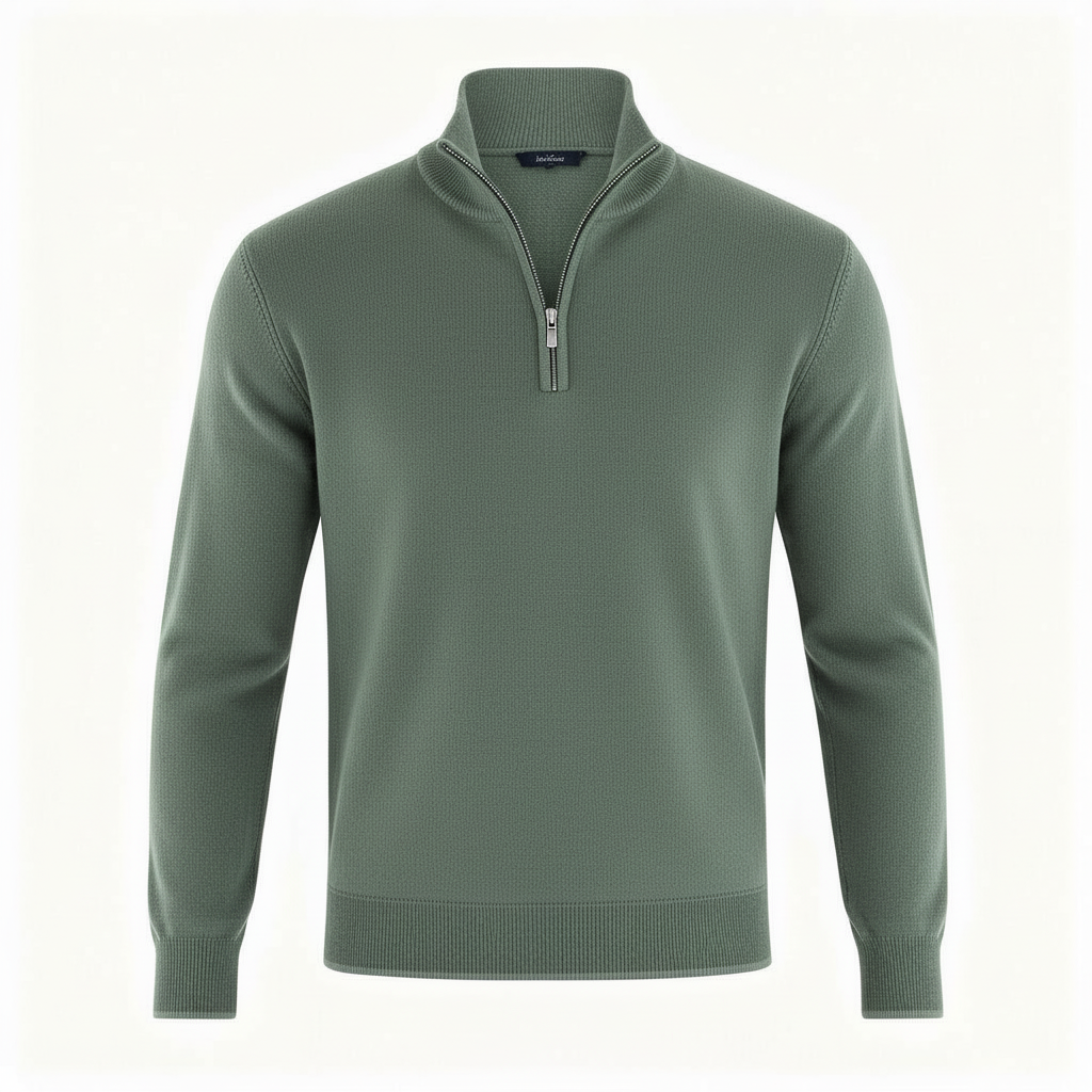 Damen Merino Pullover Reißverschluss Strickware Beige
