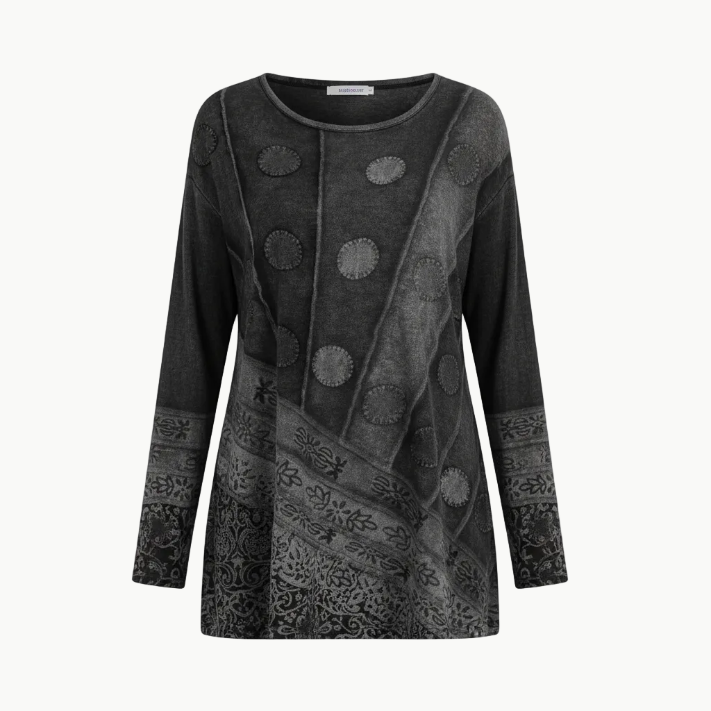 Bunte Damen Tunika aus Baumwolle Vintage Stil